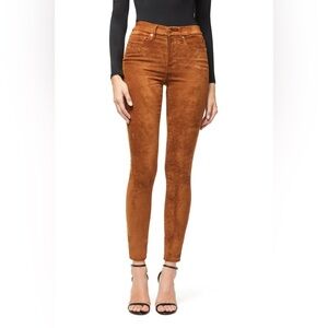 Good American Suede Women's Jeans in Tobacco Brown